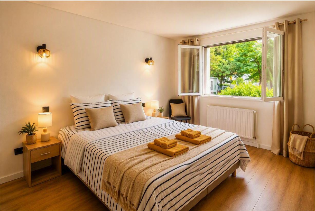 Chambre avec lit double, hébergement pour curistes à Dax